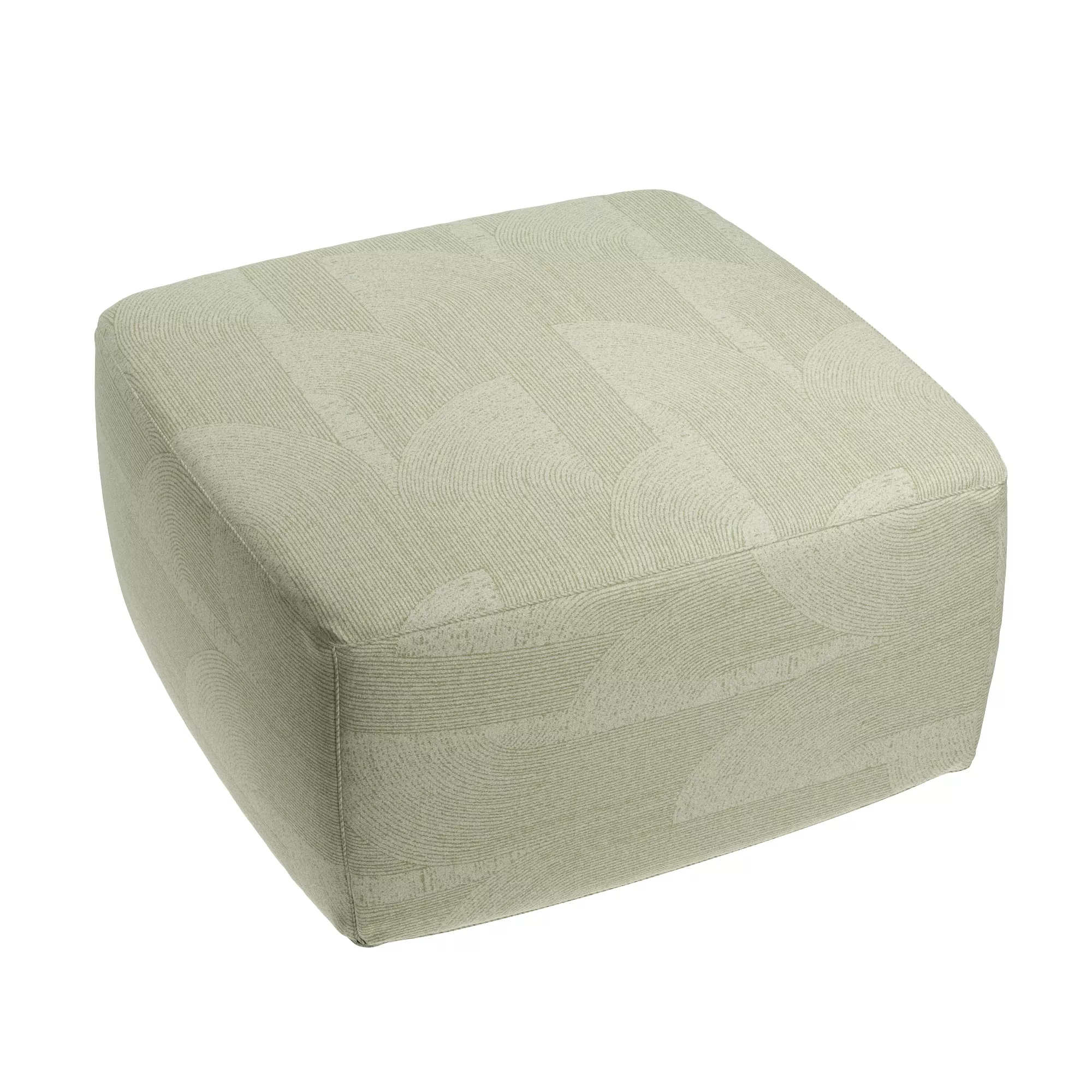Square Pouf in Make Waves – Parchment