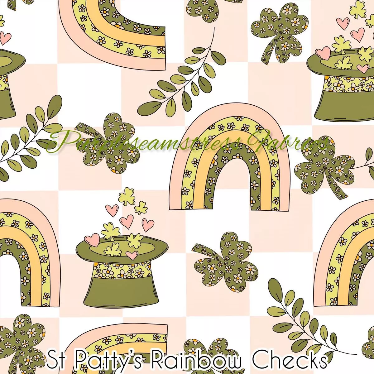 St. Pattys Rainbow ChecksFabric