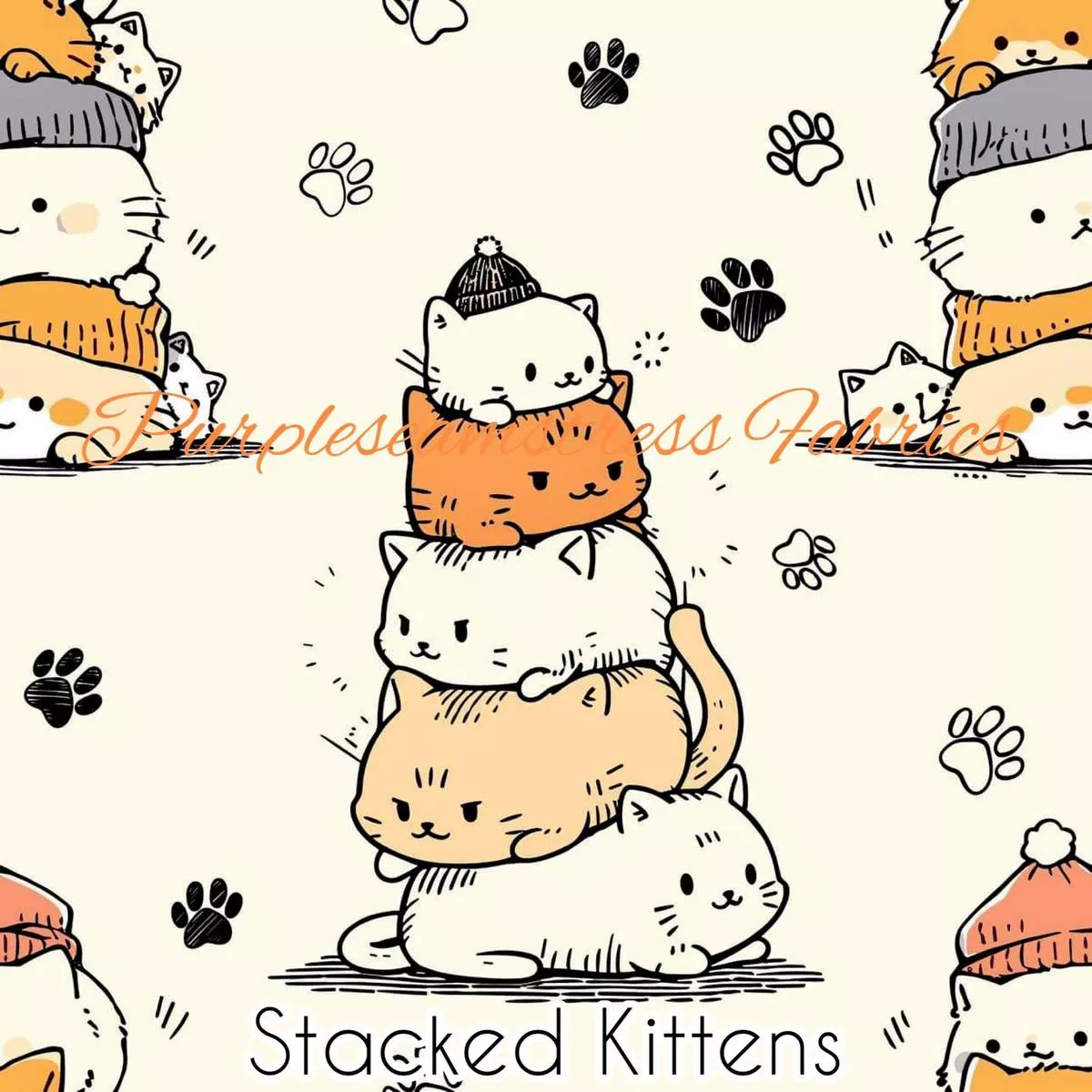 Stacked KittensFabric