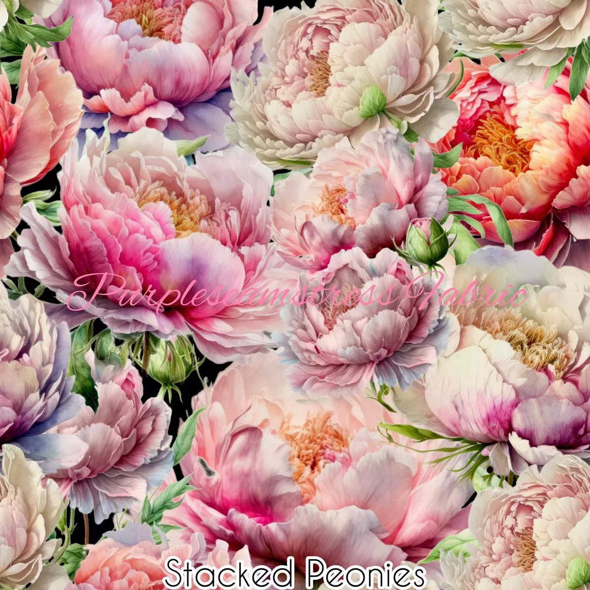 Stacked PeoniesFabric