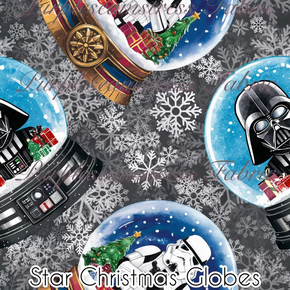 Star Christmas GlobesFabric