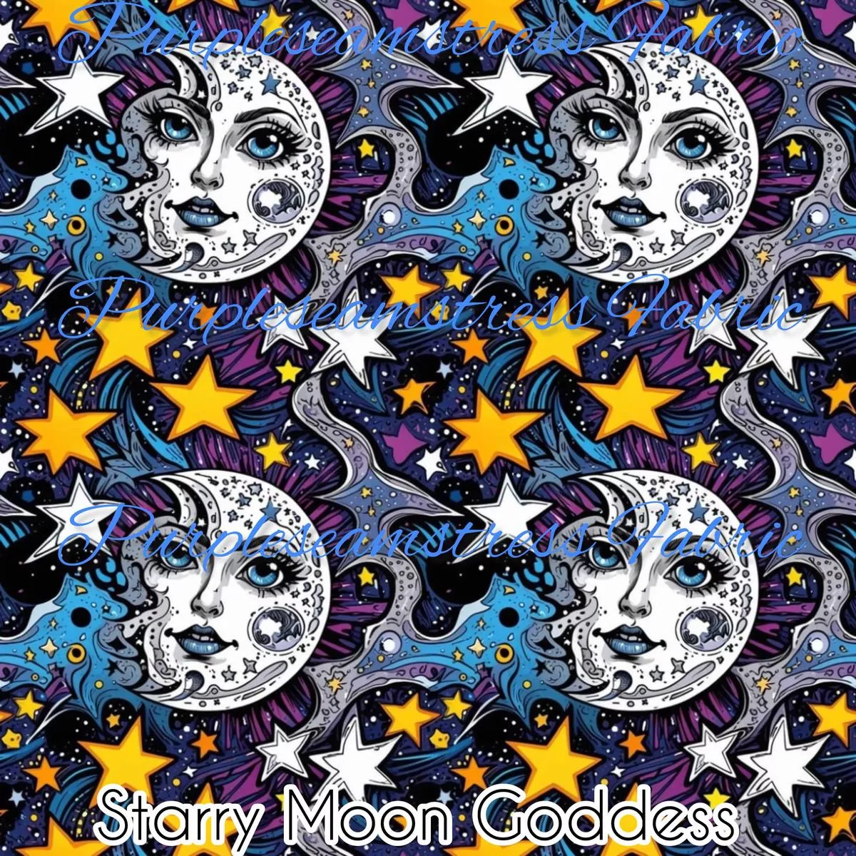 Starry Moon GoddessFabric