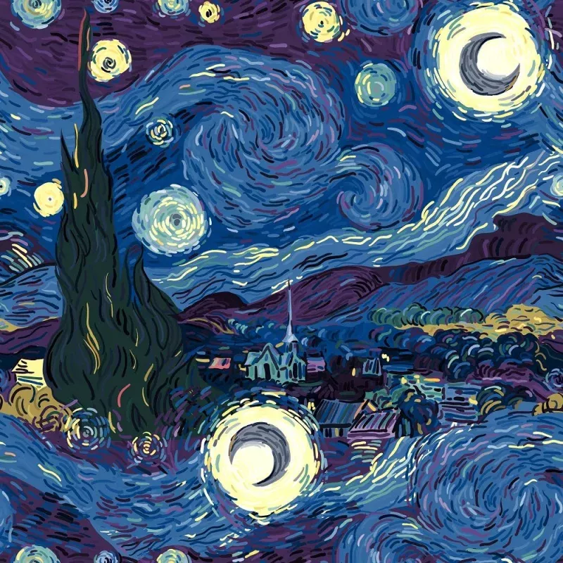 Starry Night Fabric – Dark Blue