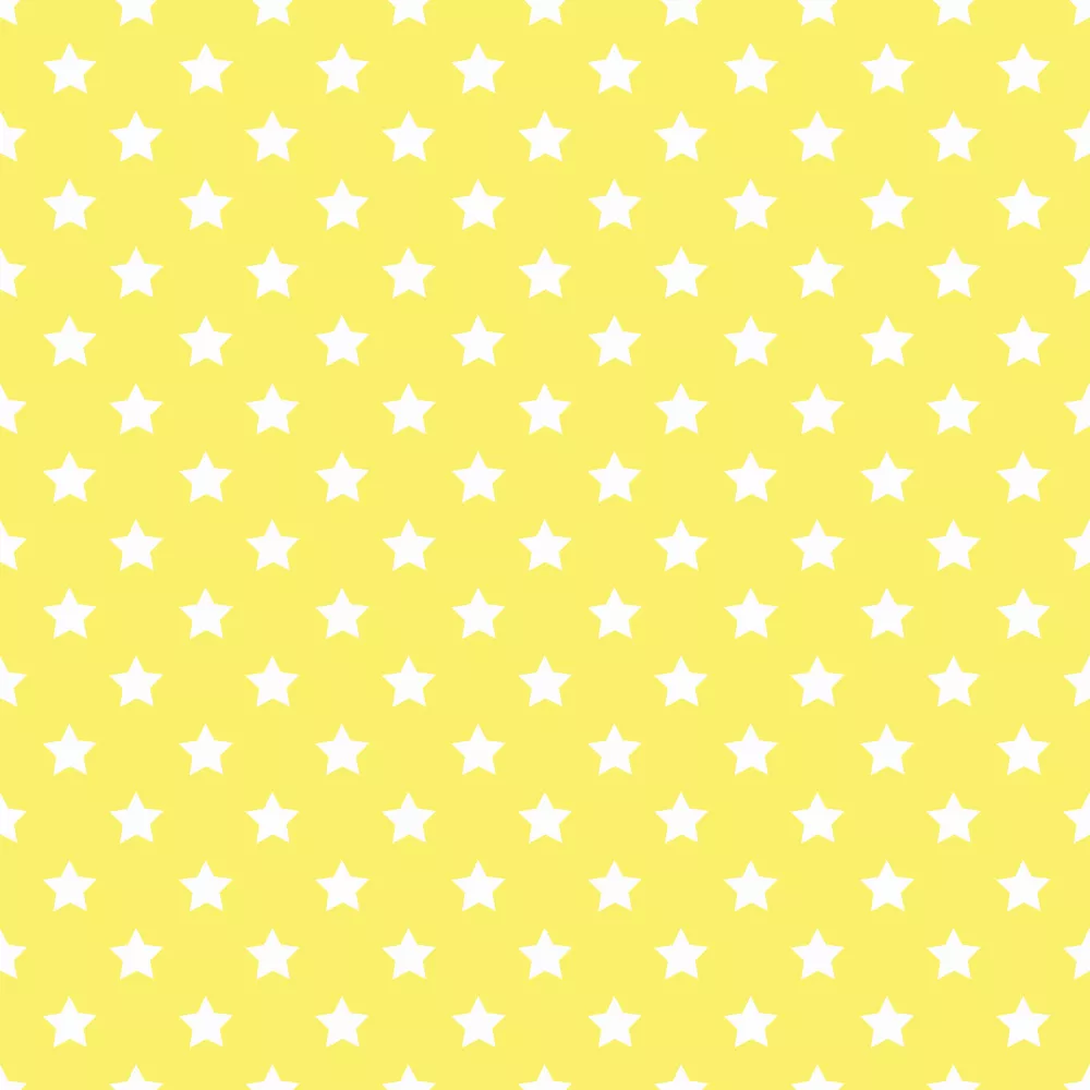 Stars Basics Fabric – White on Yellow