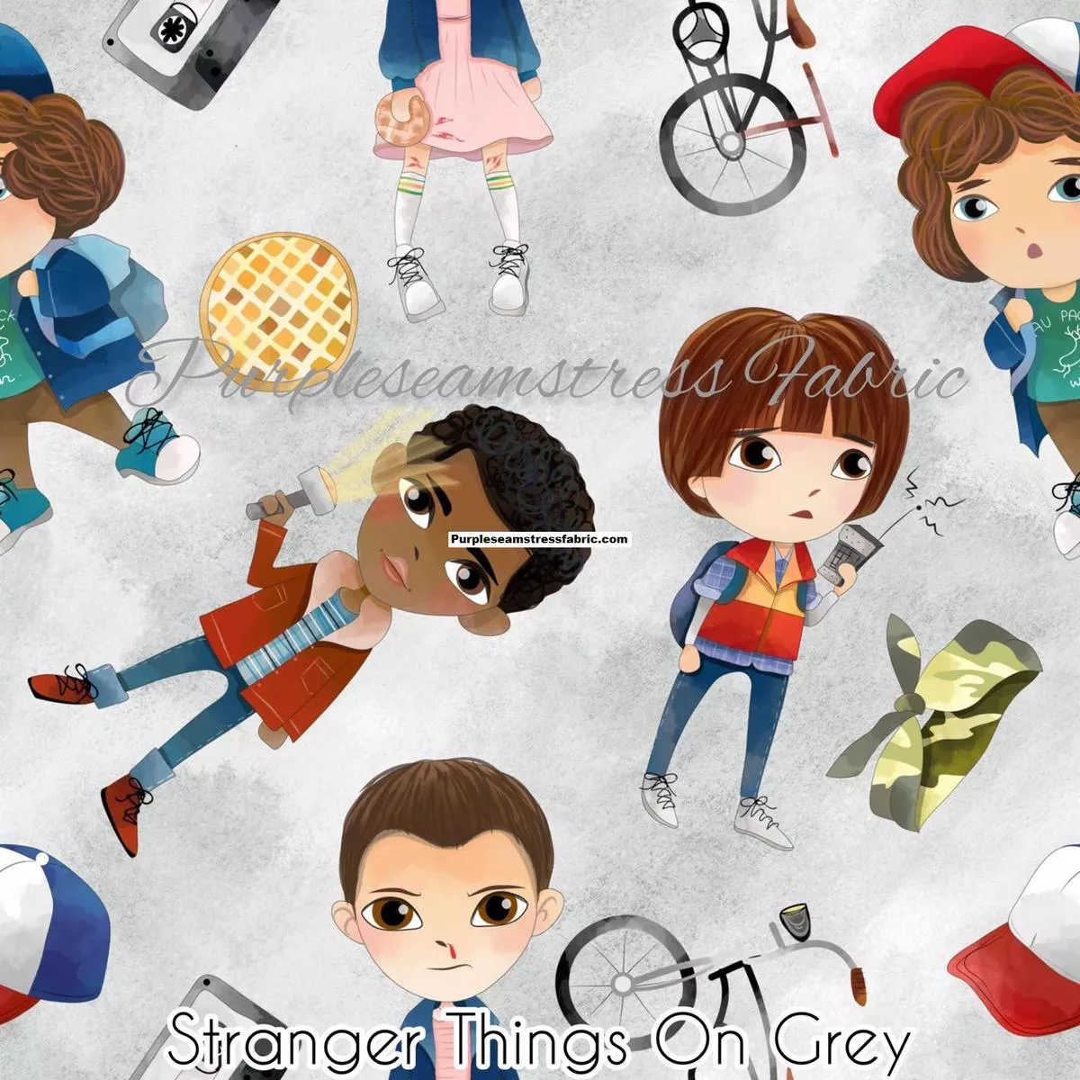 Stranger Things On Grey Watercolor …