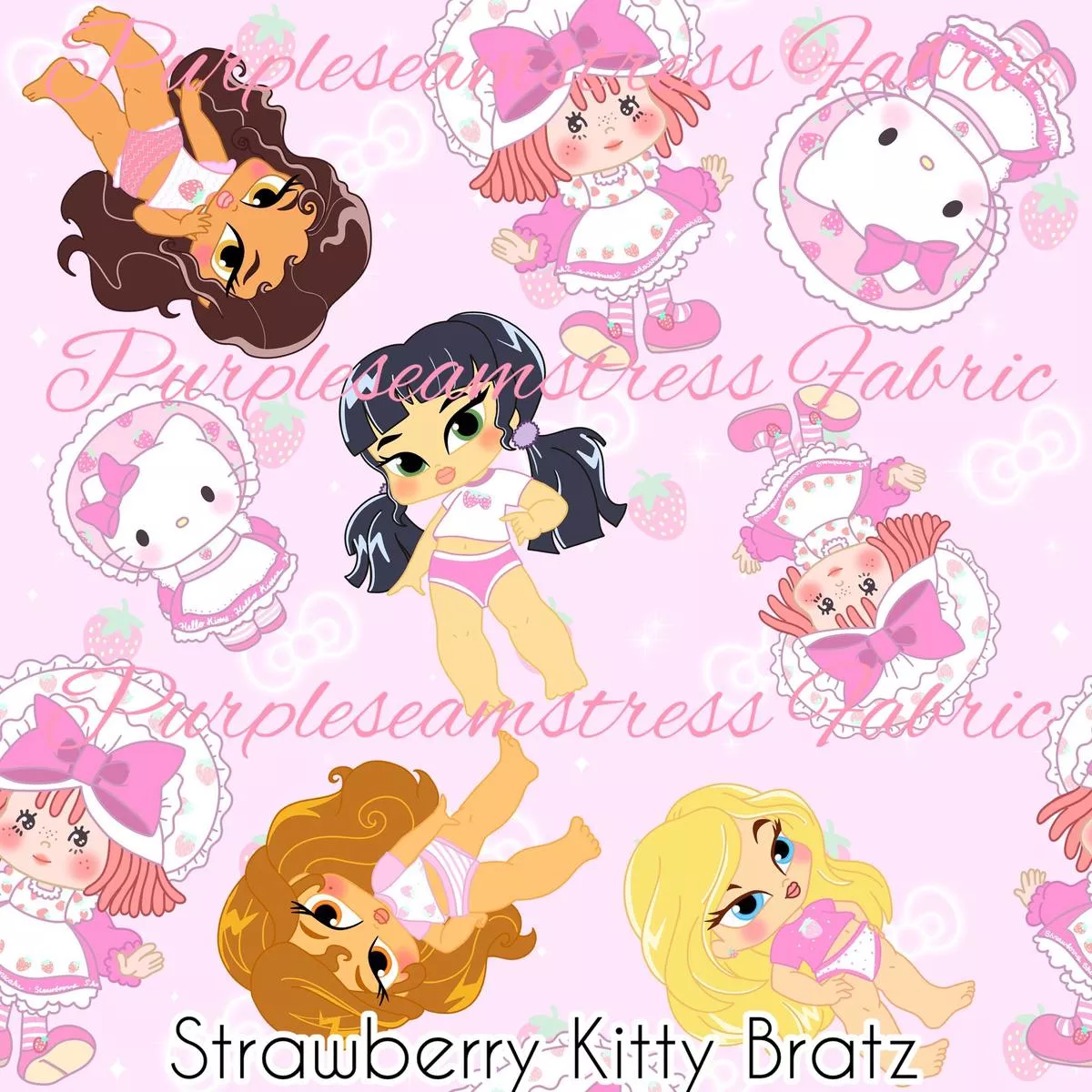 Strawberry Kitty BratzFabric