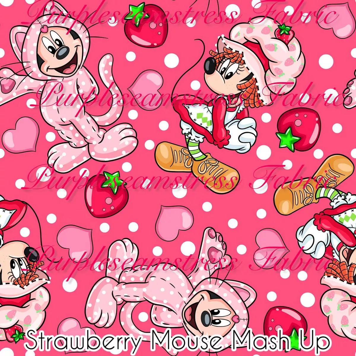 Strawberry Mouse MashupFabric