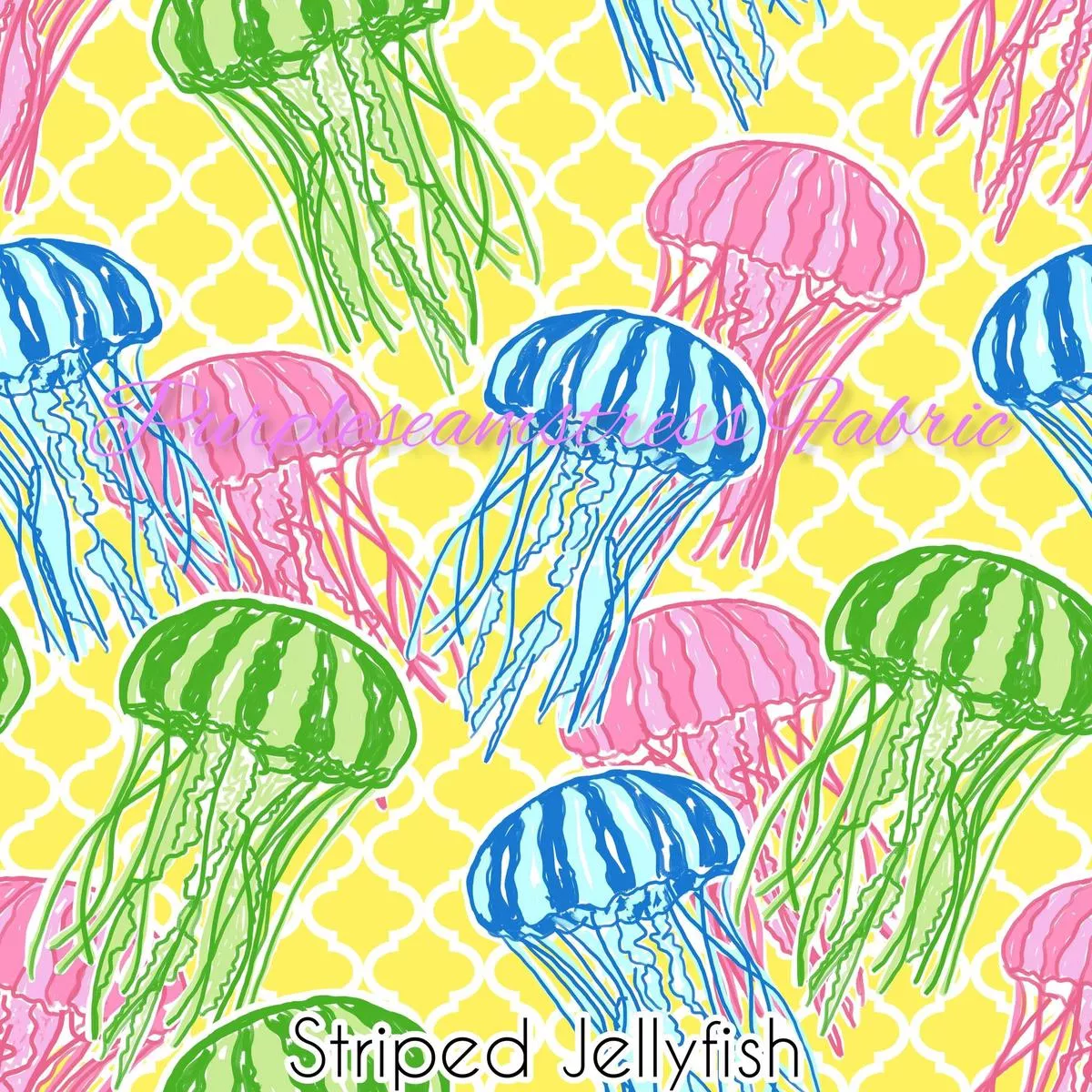Striped JellyfishFabric
