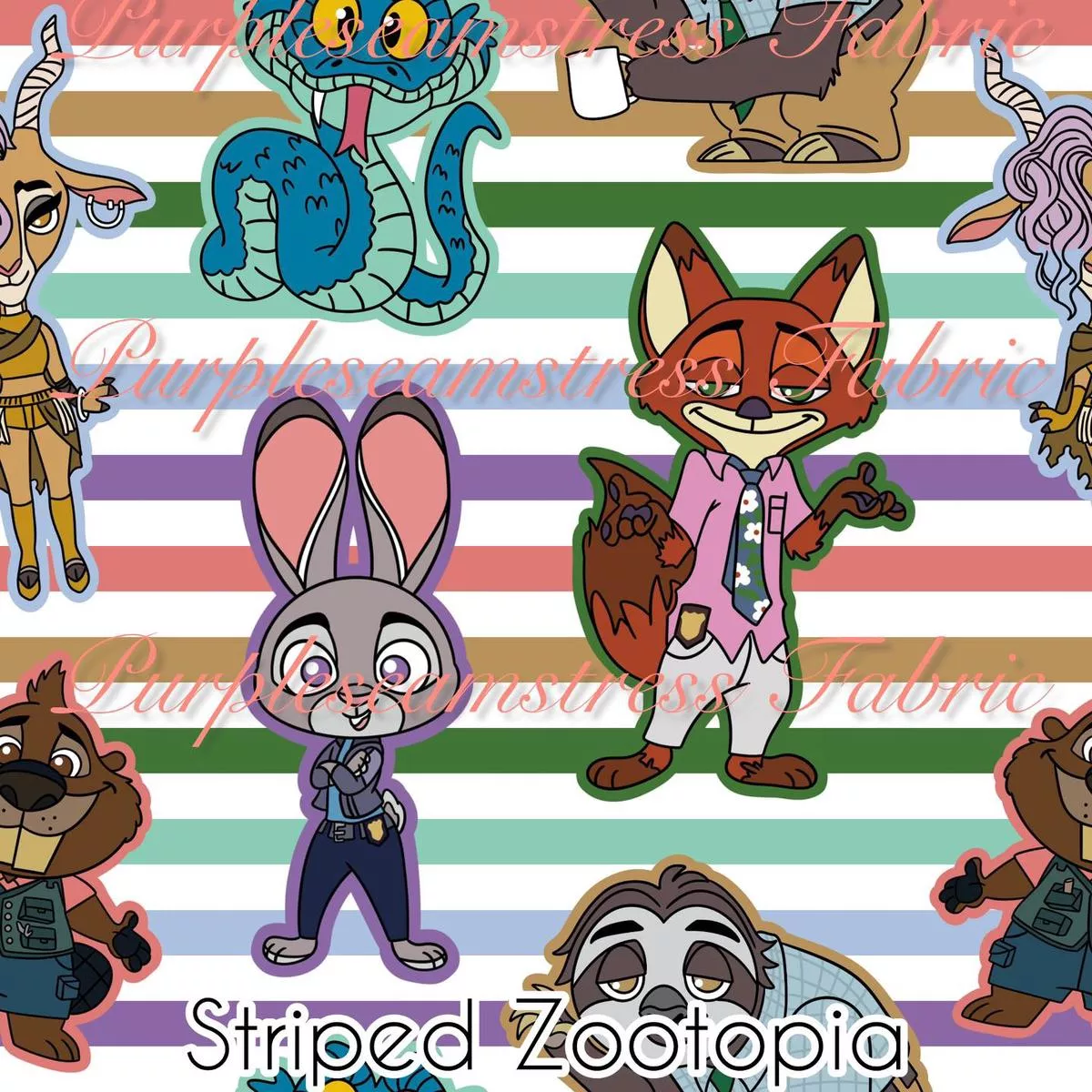 Striped ZootopiaFabric