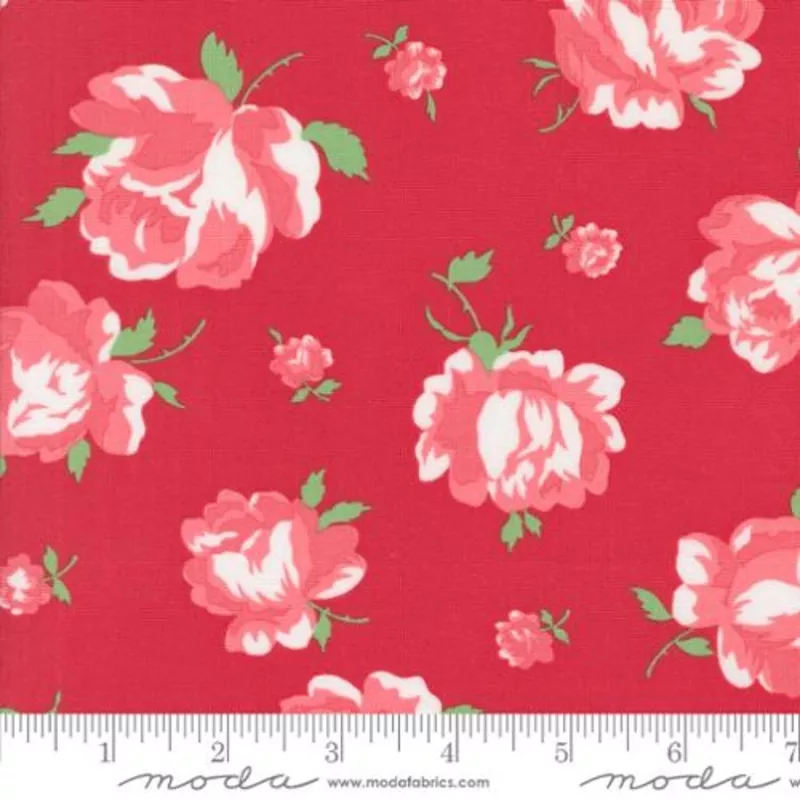“Summertime”-Rosie Florals Red by Camille Roskelley for Moda
