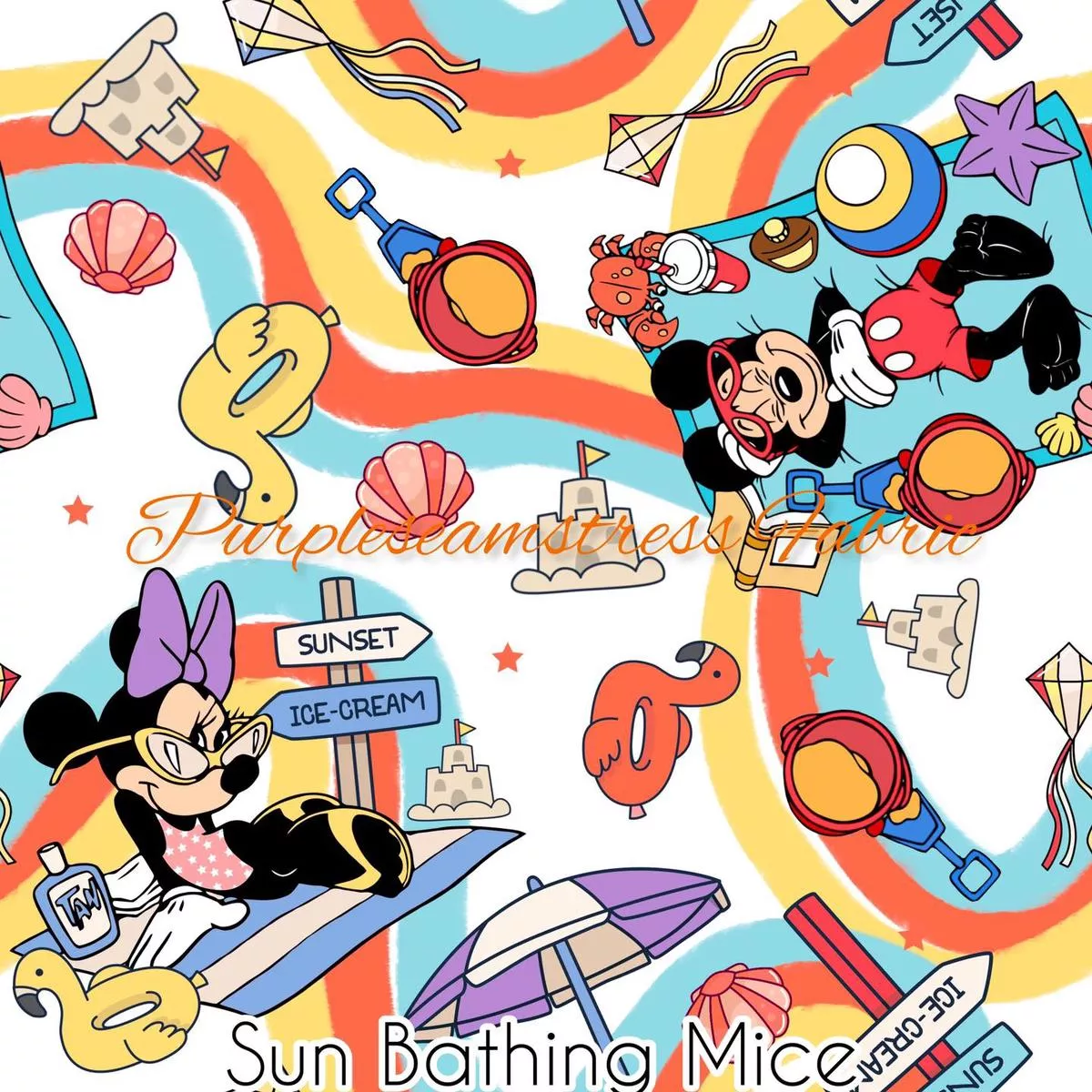 Sun Bathing MiceFabric