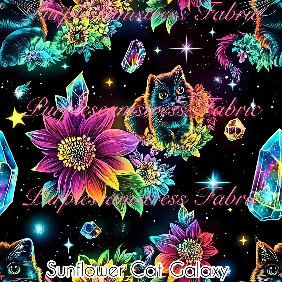 Sunflower Cat GalaxyFabric