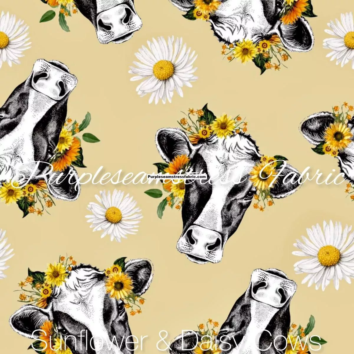 Sunflower & Daisy CowsFabr…