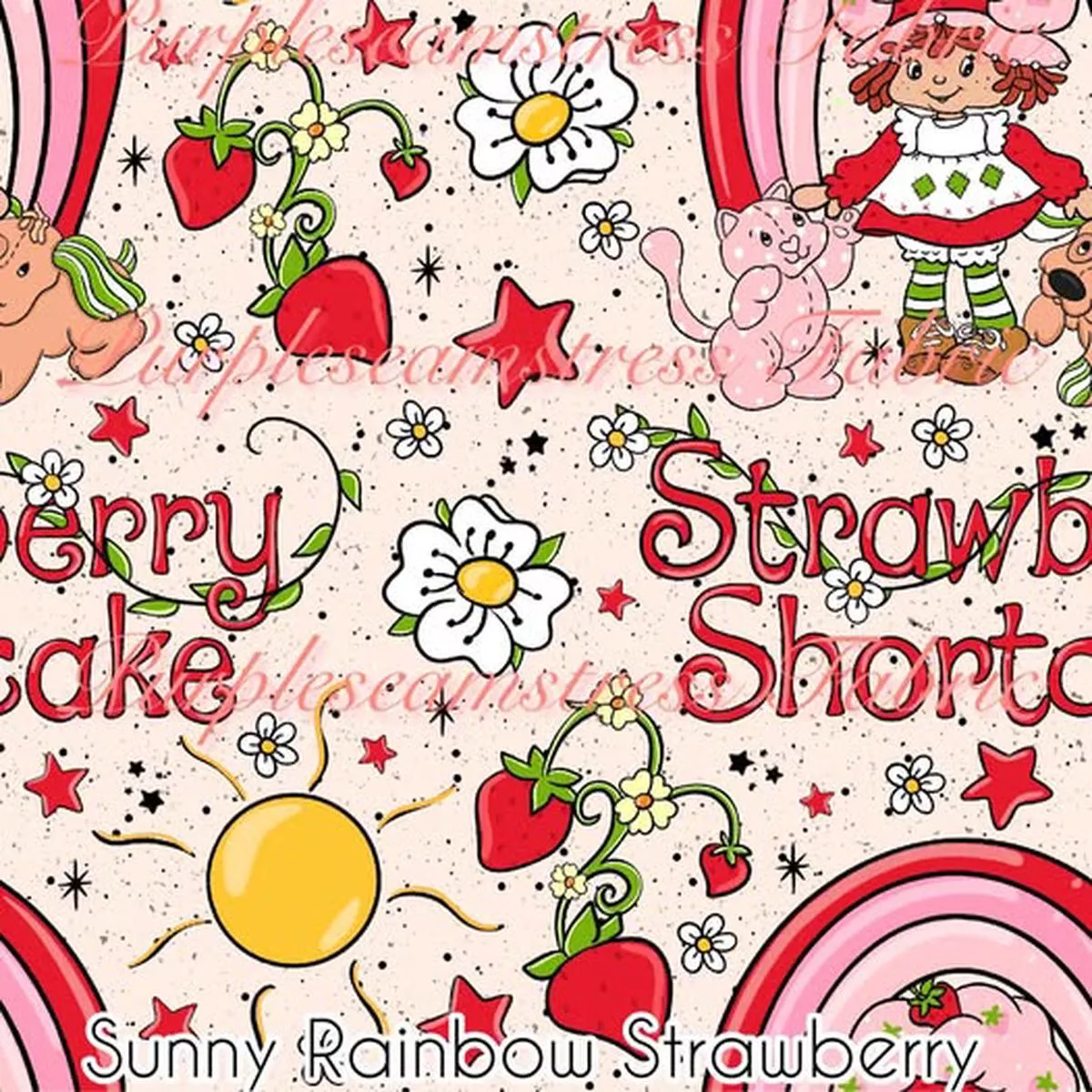Sunny Rainbow StrawberryFabric