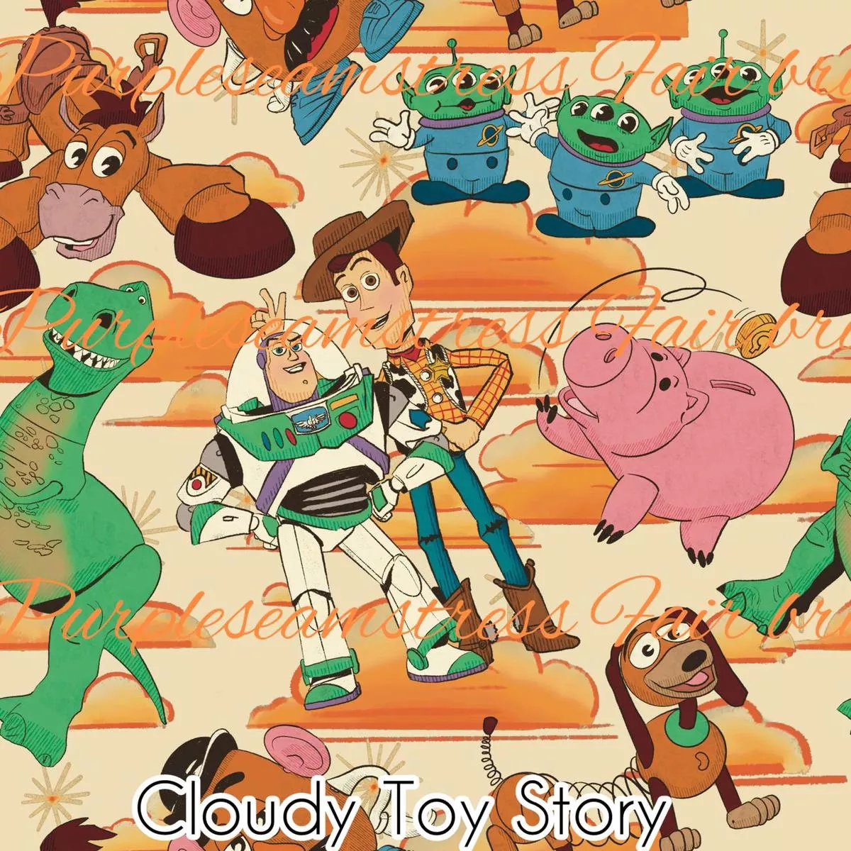 Sunset Cloudy Toy StoryFabric