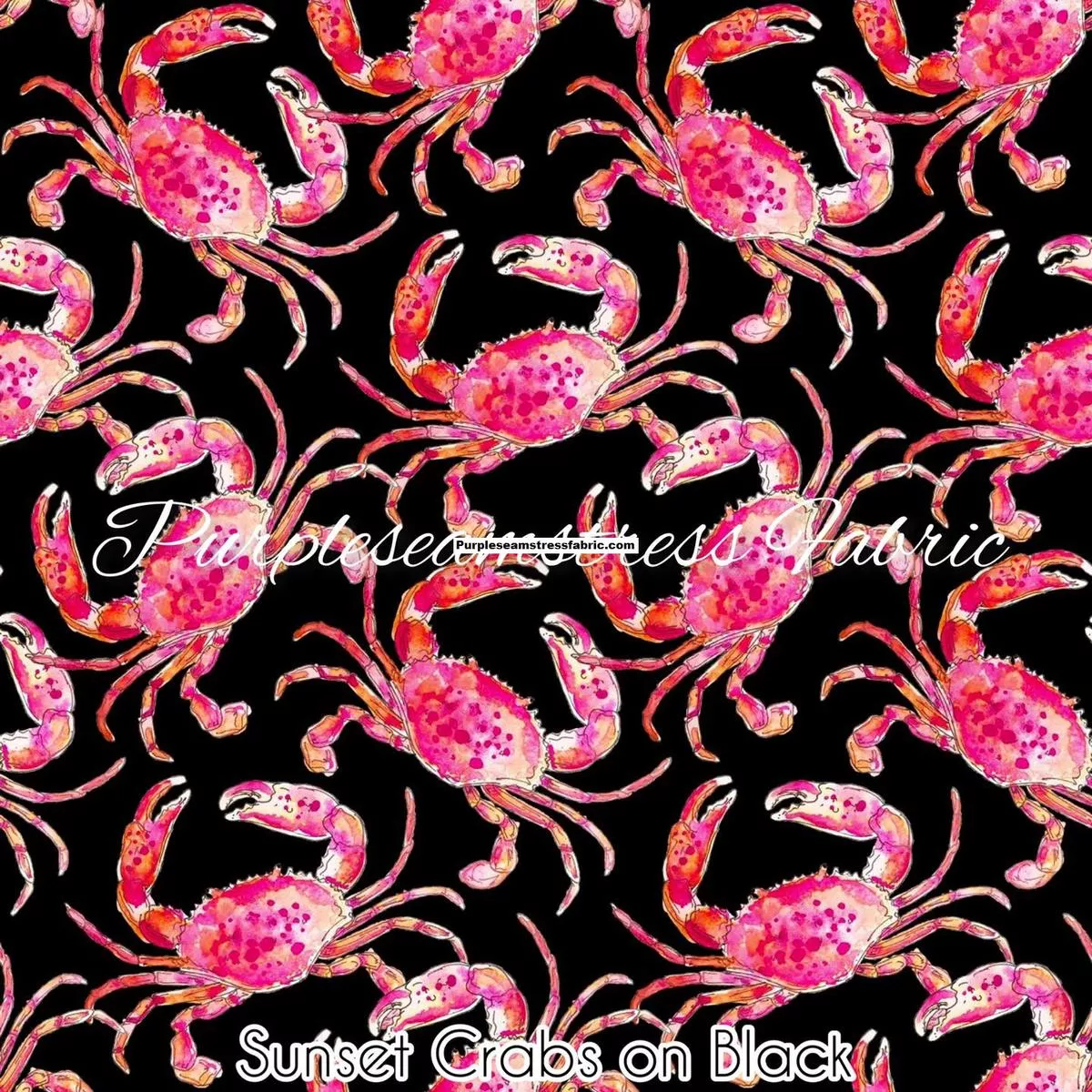 Sunset Crabs On BlackFabric