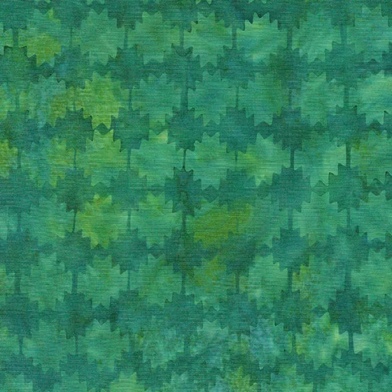 Sunset PlainsZigzag | Teal Parakeet | Batik Cotton