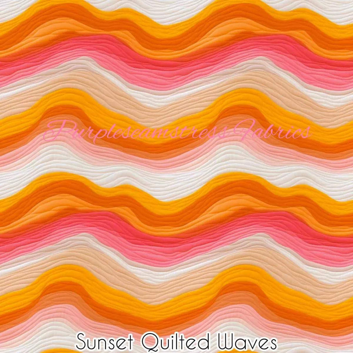 Sunset Quilted WavesFabric