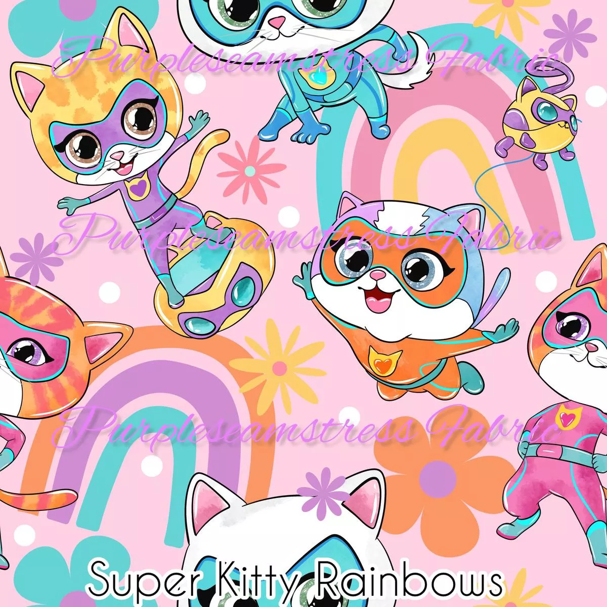 Super Kitty RainbowsFabric