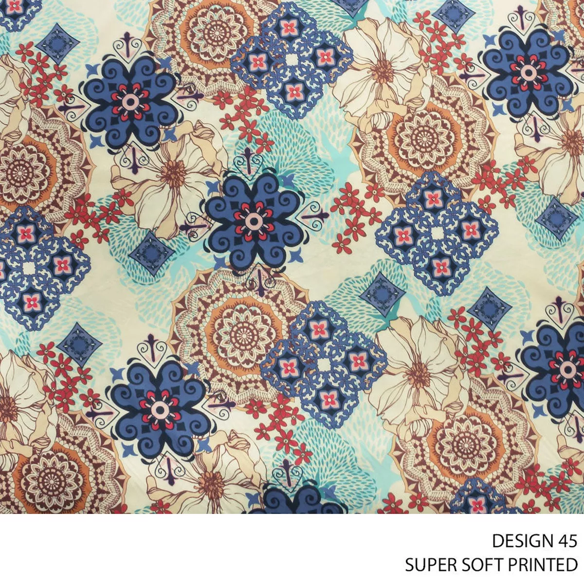 SUPER SOFT PRINTED FABRIC 150CM PETROL ROLL ROLL 001