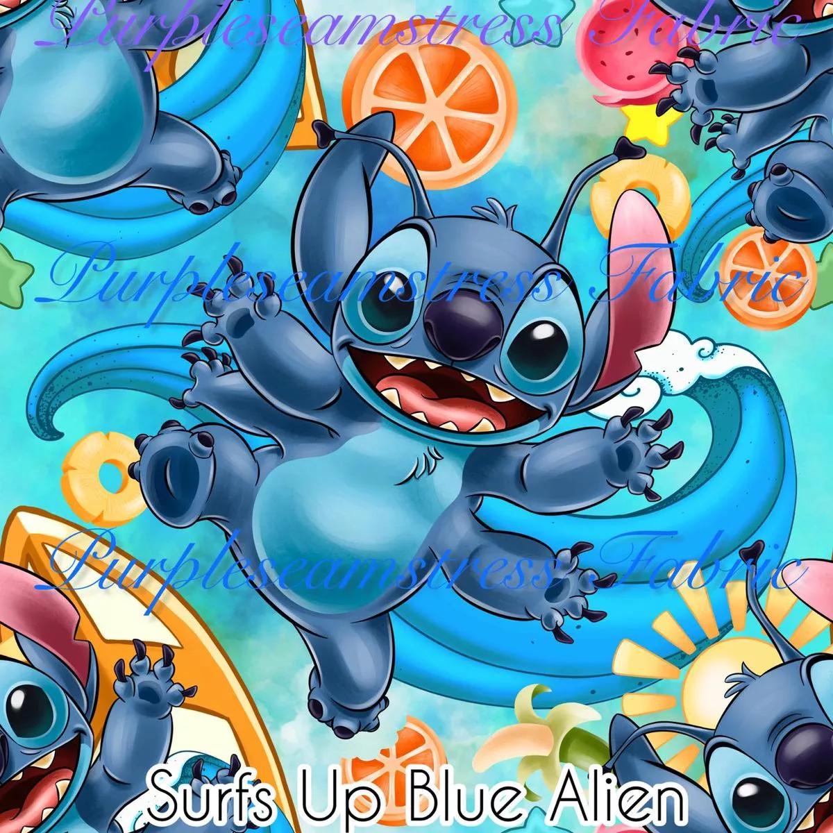 Surfs Up Blue AlienFabric