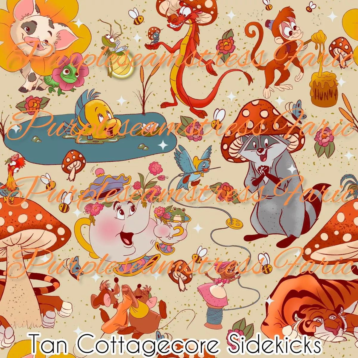 Tan Cottagecore SidekicksFabric