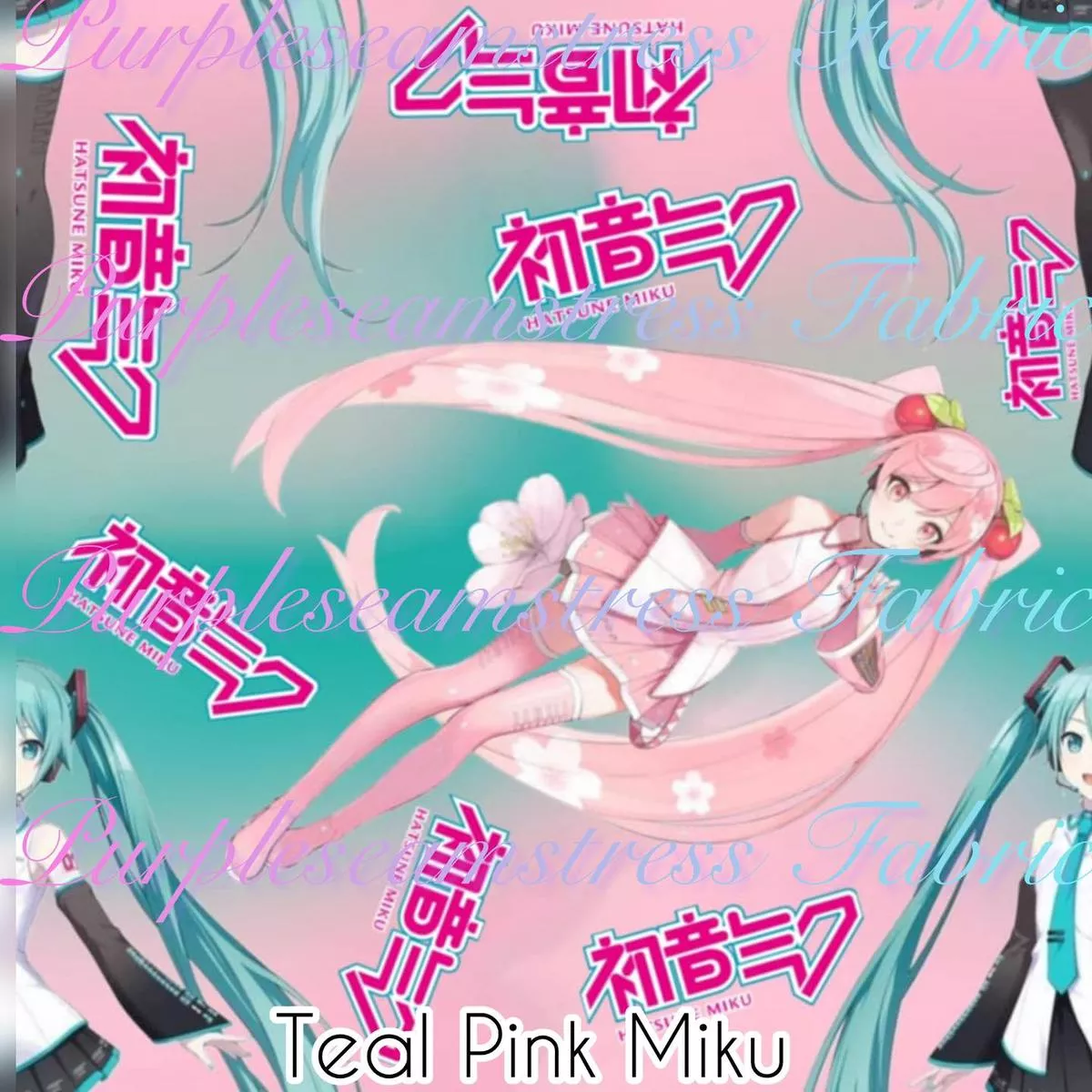 Teal Pink MikuFabric