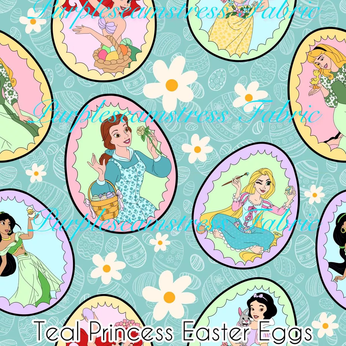 Teal Princess Easter EggsFabric