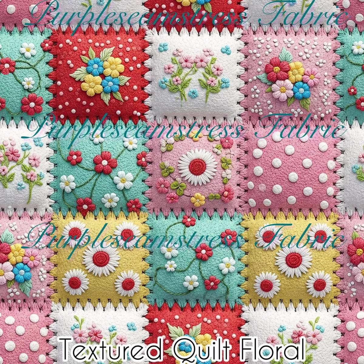 Textured Quilt FloralFabric