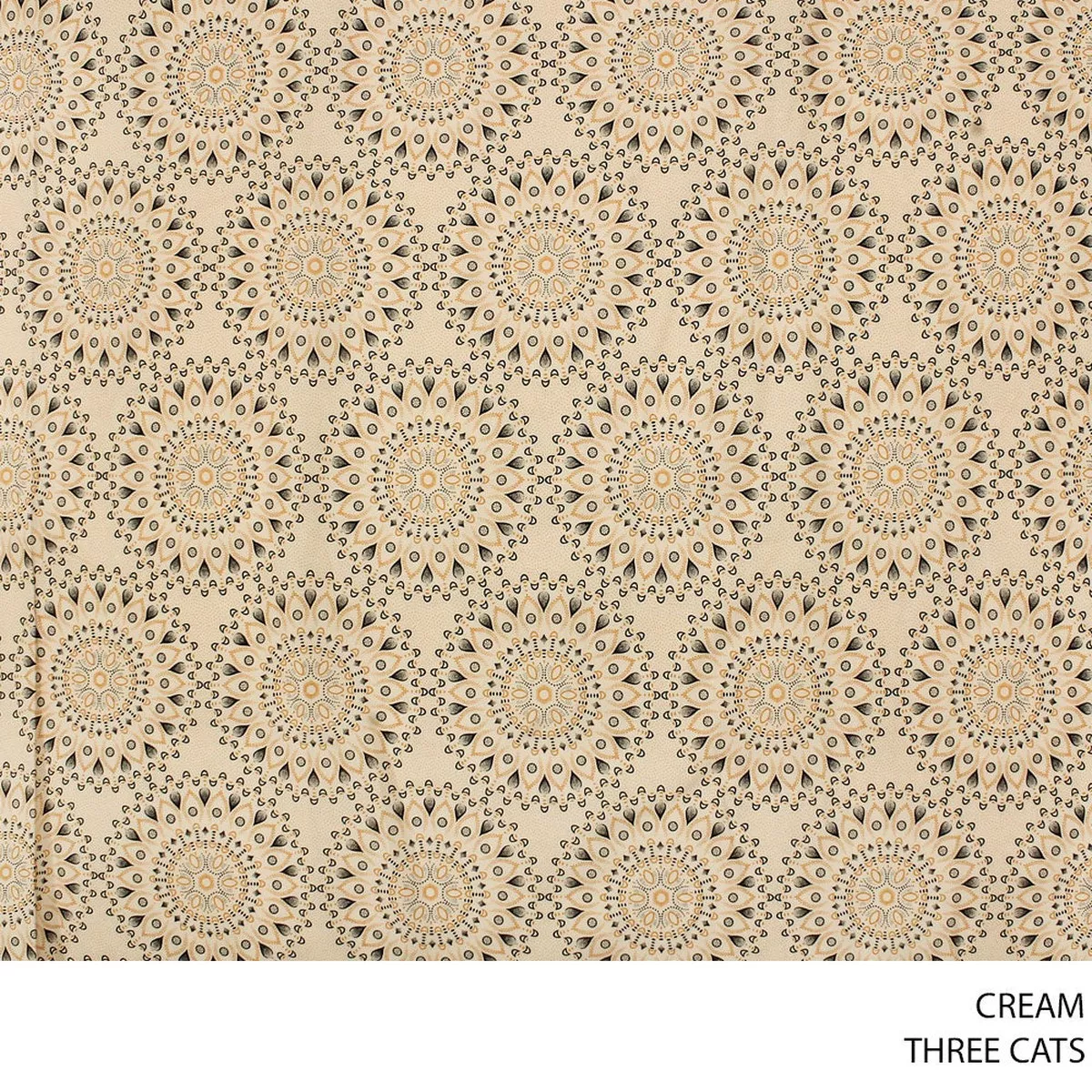 THREE CATS FANCY FABRIC CREAM ROLL ROLL 021