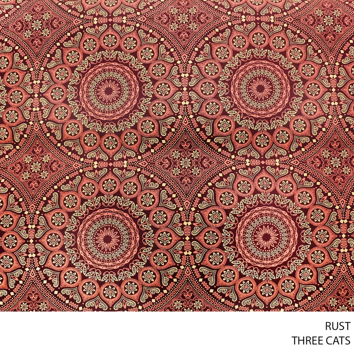 THREE CATS FANCY FABRIC RUST ROLL 002