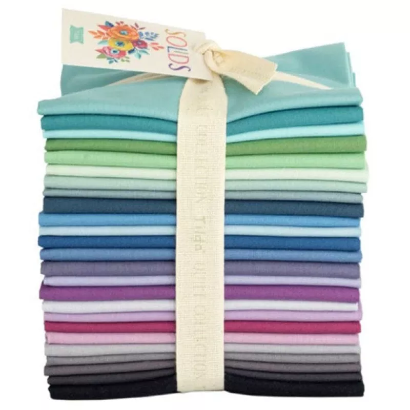 Tilda Solids Fat Quarter Fabric Bundle, Cool