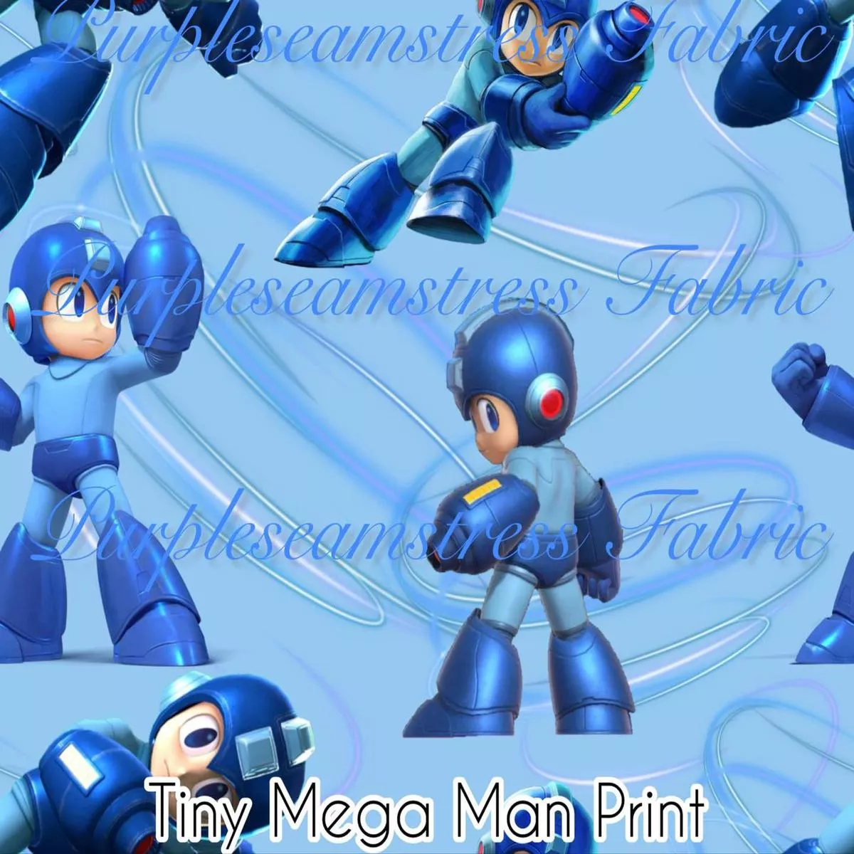 Tiny Mega Man PrintFabric
