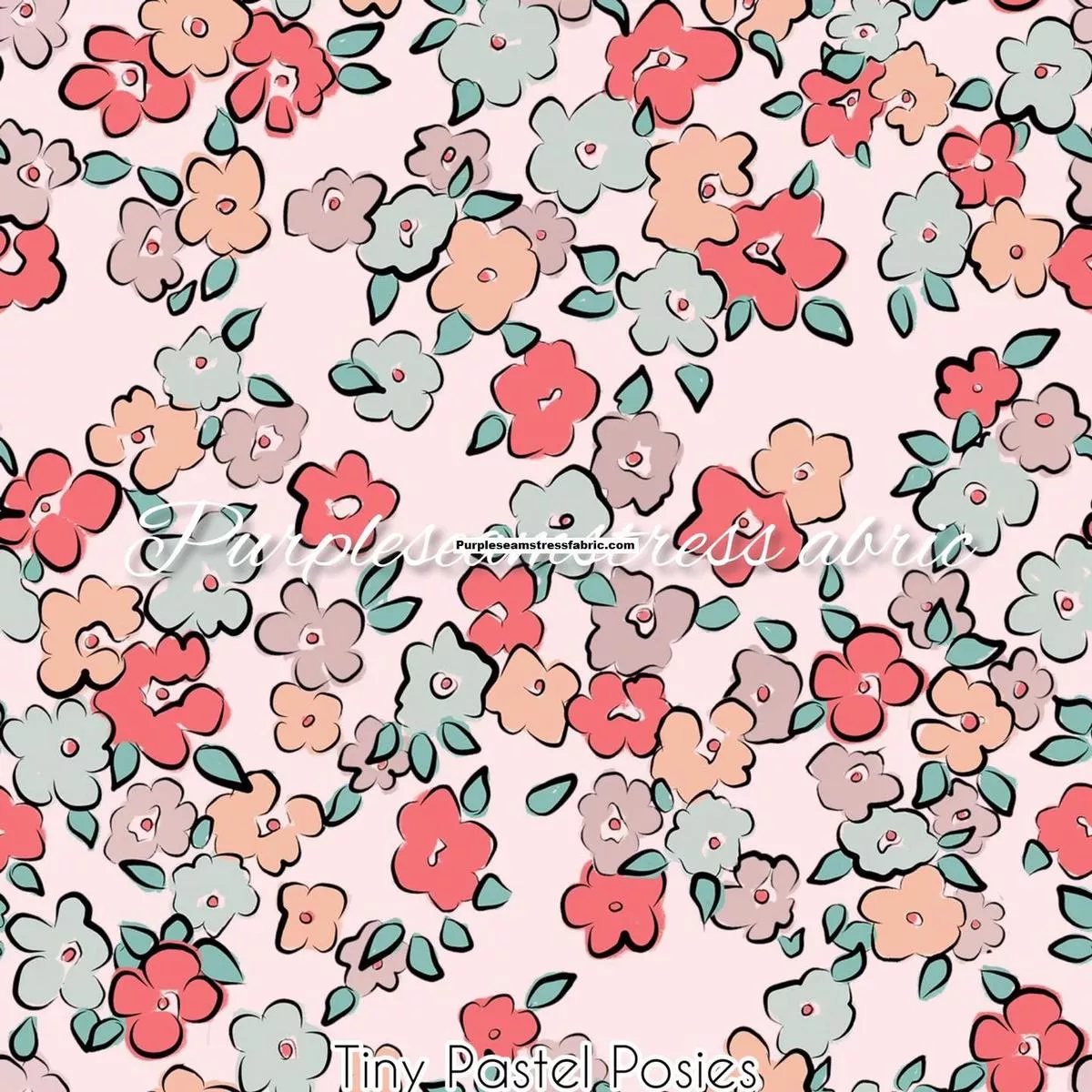 Tiny Pastel PosiesFabric