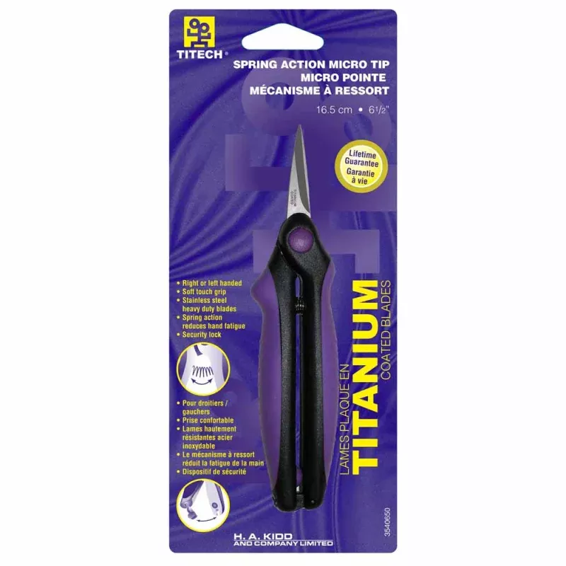 TITECH Micro Tip SpringAction Scissors6 1/2 (16.5 cm)
