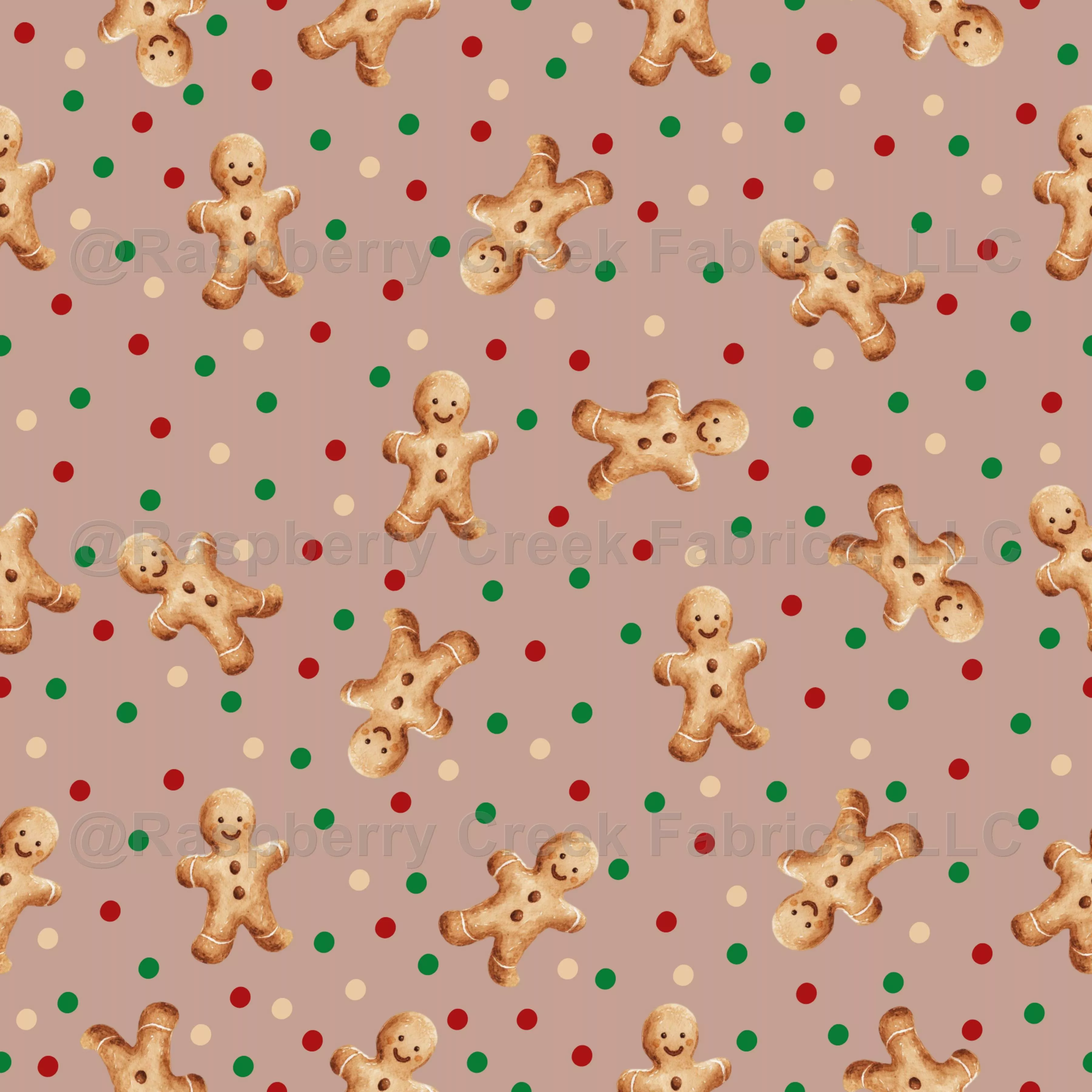 Tossed Gingerbread Man on Light Brown