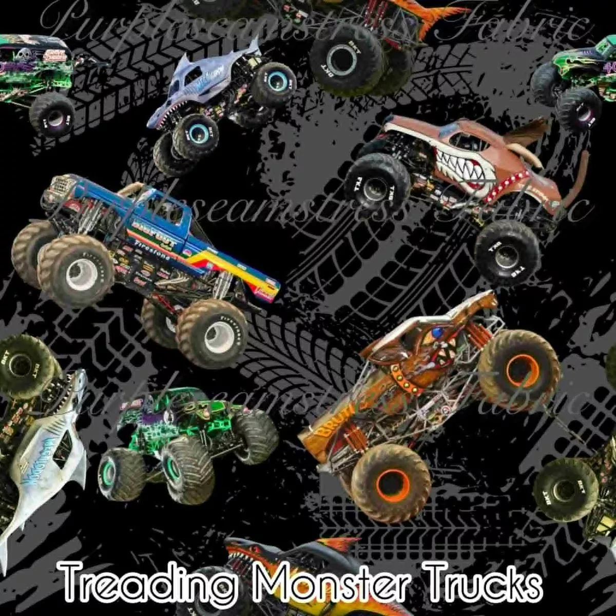Treading Monster TrucksFabric