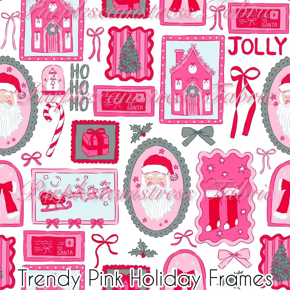 Trendy Pink Holiday FramesFabri…