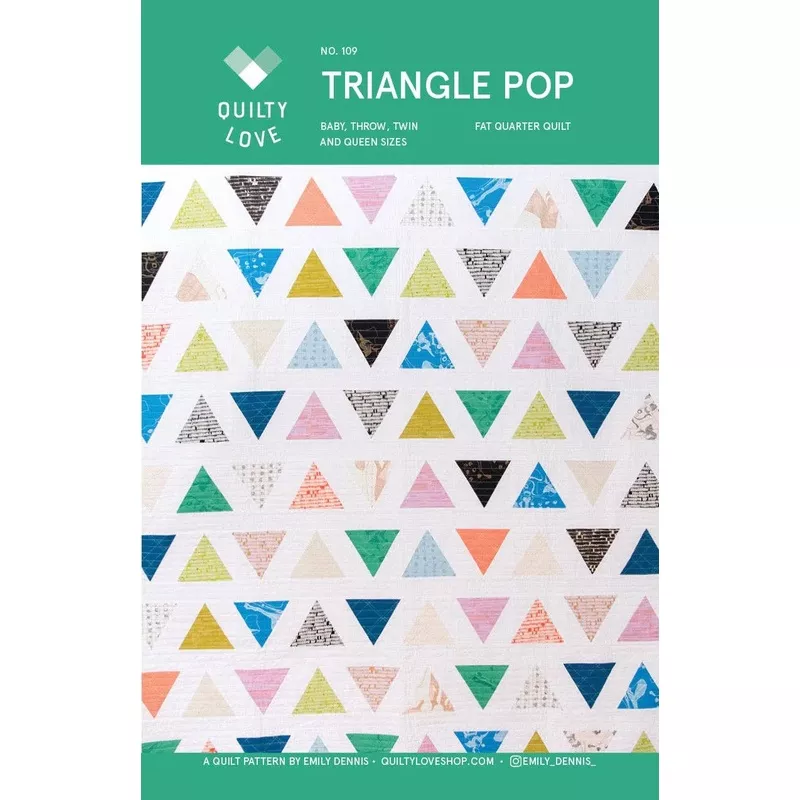 Triangle Pop Paper Quilt Pattern by Quilty Love