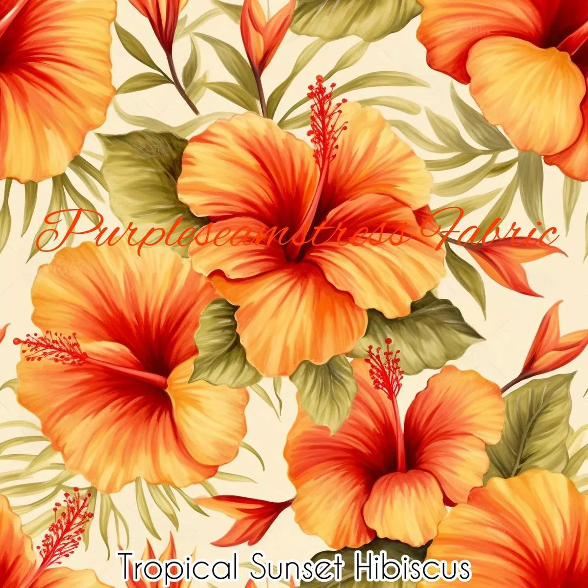 Tropical Sunset HibuscusFabric