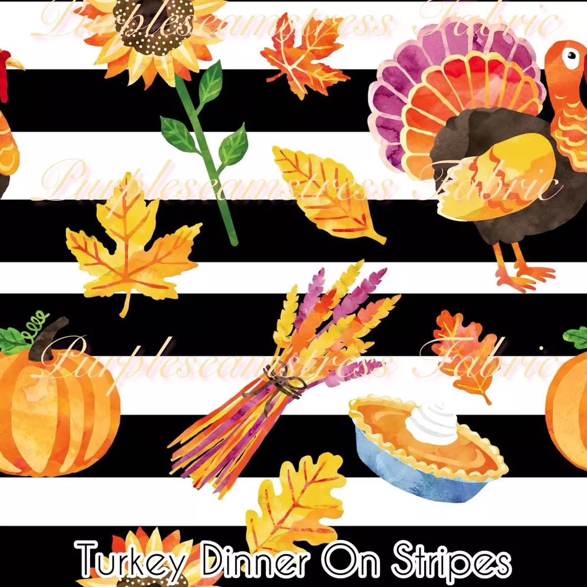 Turkey Dinner on StripesFabric