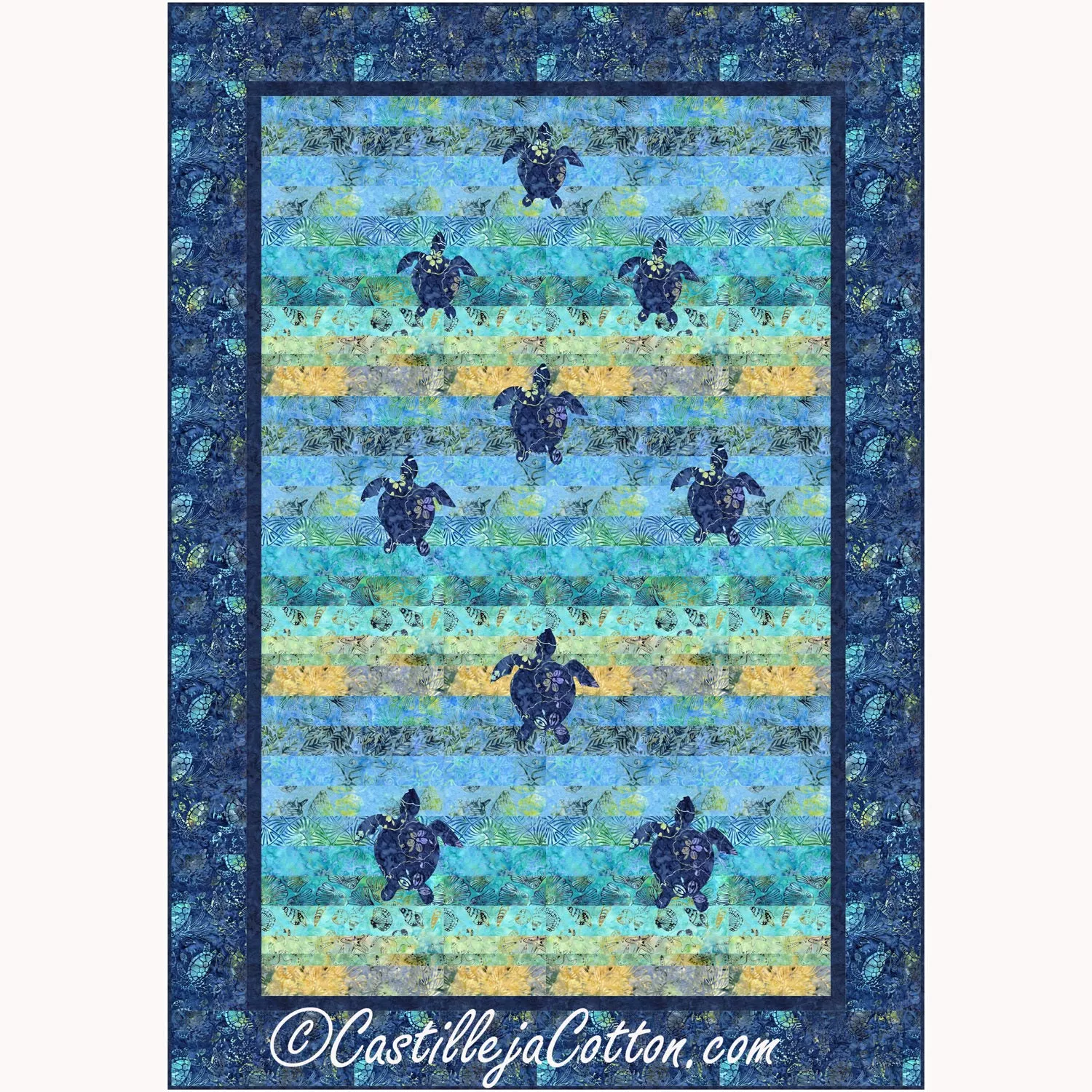 Turtles Swimming Away Downloadable Pattern