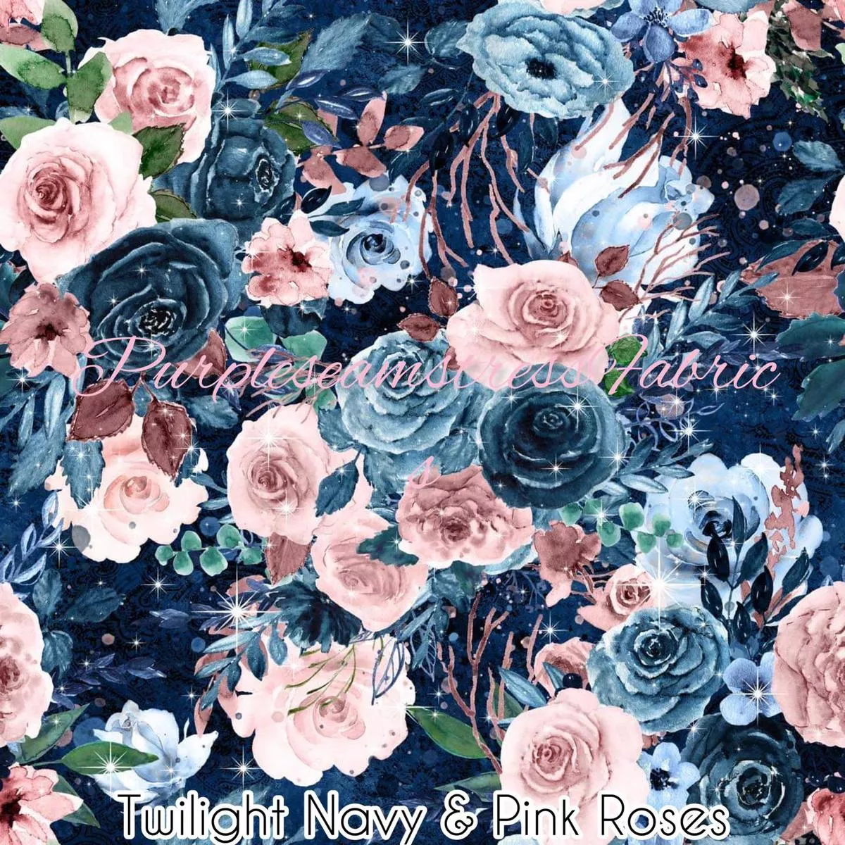 Twilight Navy & Pink Roses…