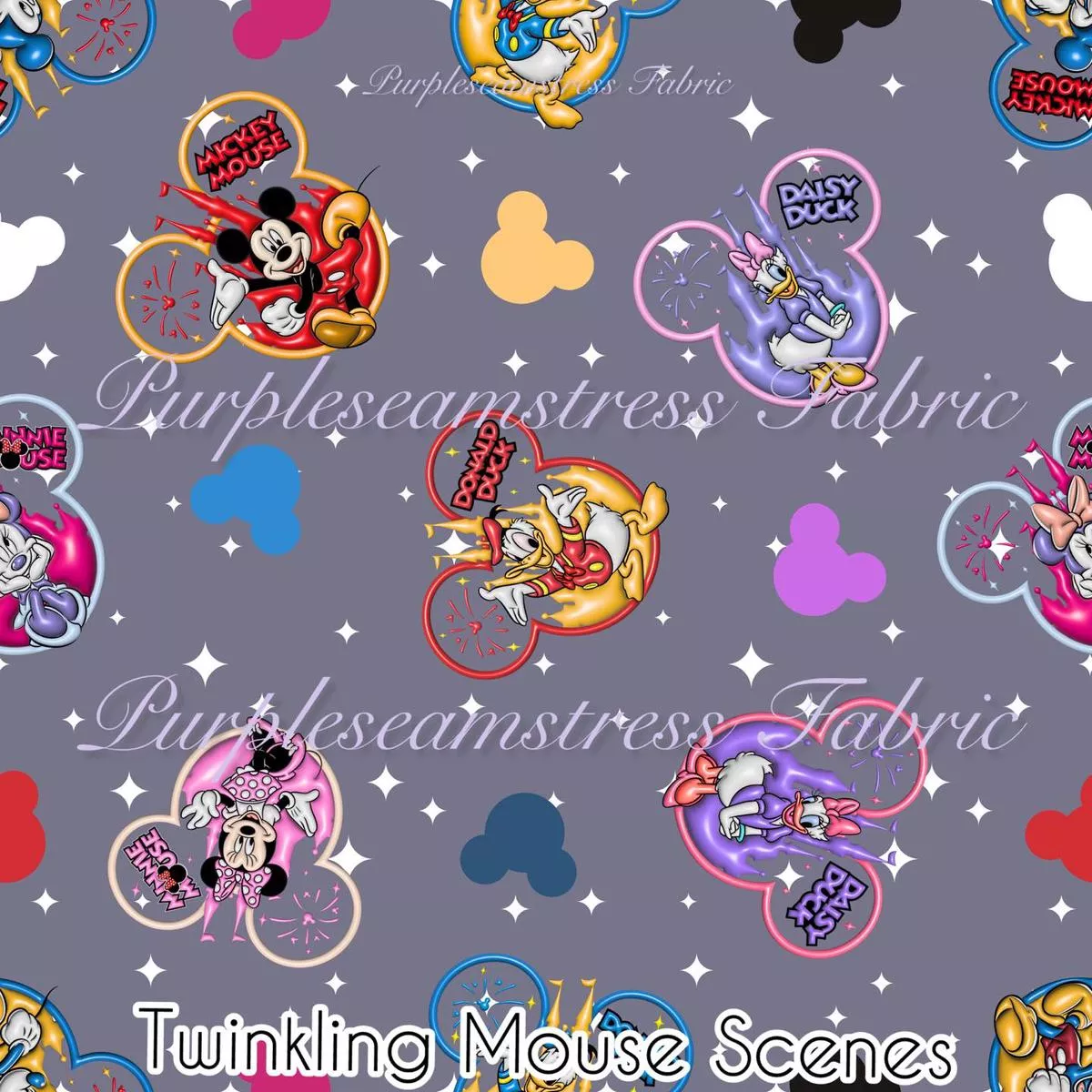 Twinkling Mouse ScenesFabric