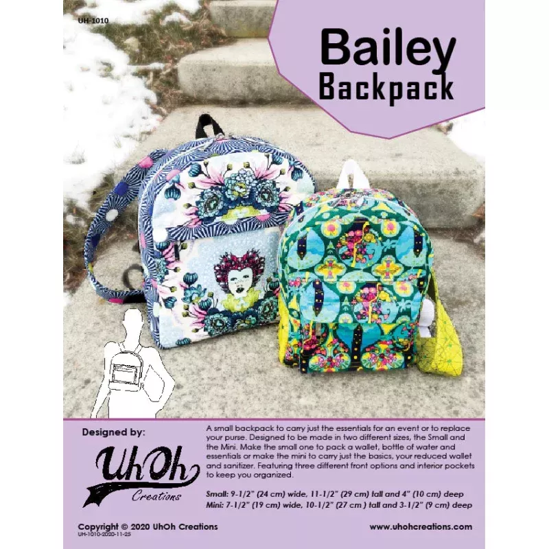 UhOh Creations – Bailey Backpack Paper Pattern
