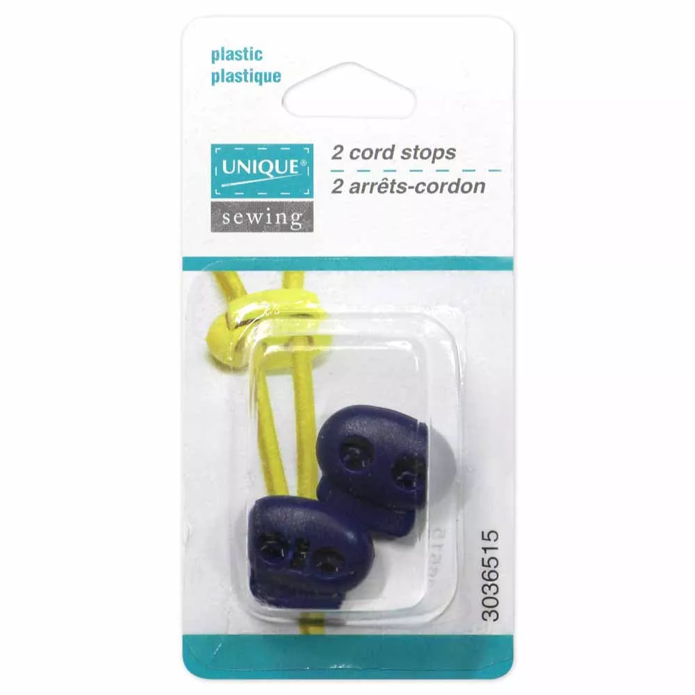 UNIQUE SEWING 2Hole Cord StopsNavy Blue2 pcs