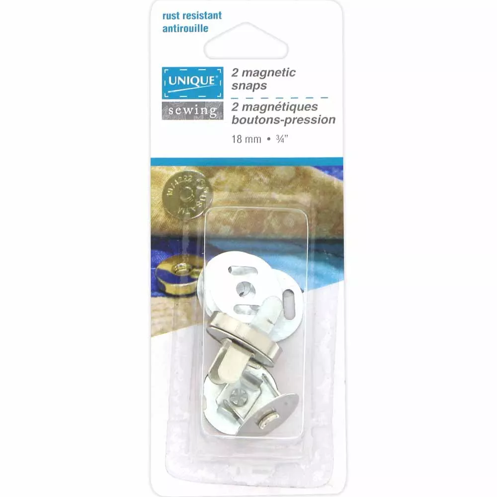 UNIQUE SEWING Magnetic Snaps18mm (3/4″)Silver2 Pcs