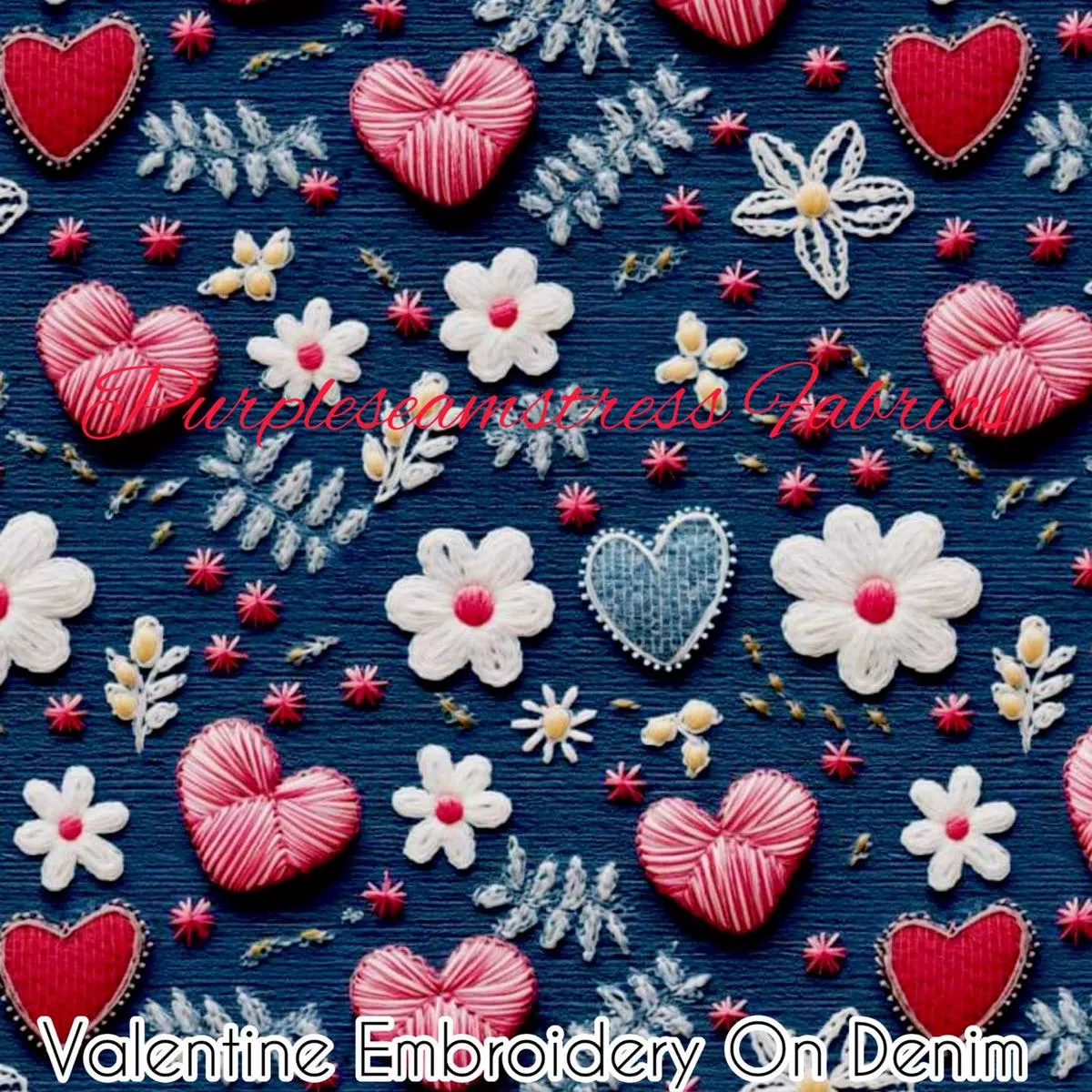 Valentine Embroidery on DenimFa…