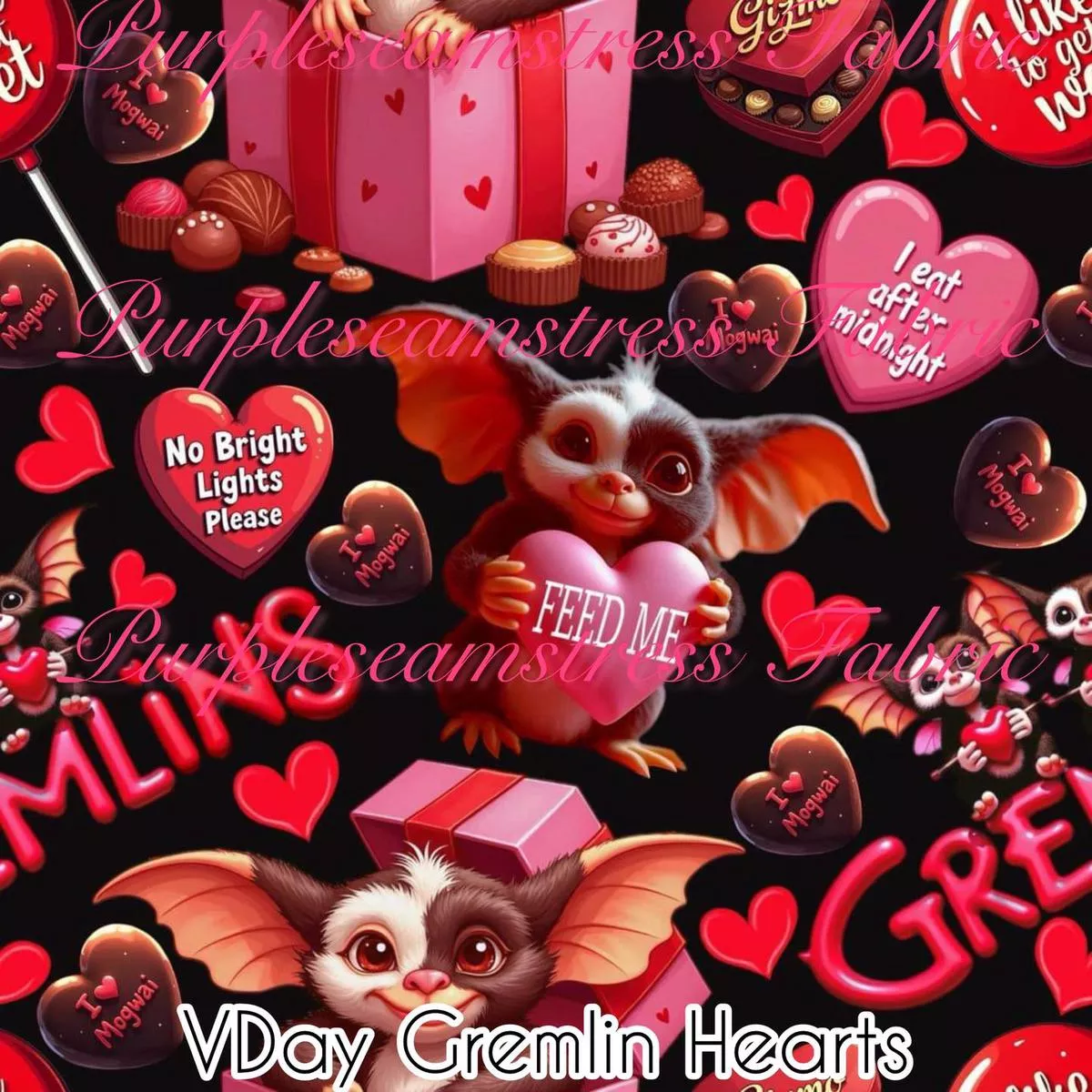 Vday Gremlin HeartsFabric