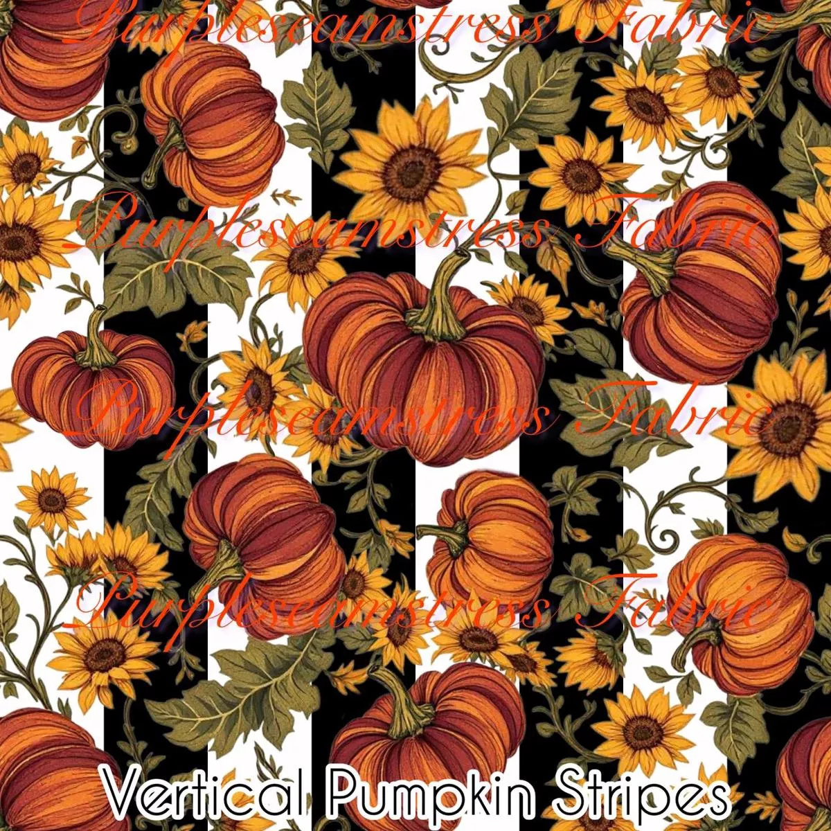 Vertical Pumpkin StripesFabric